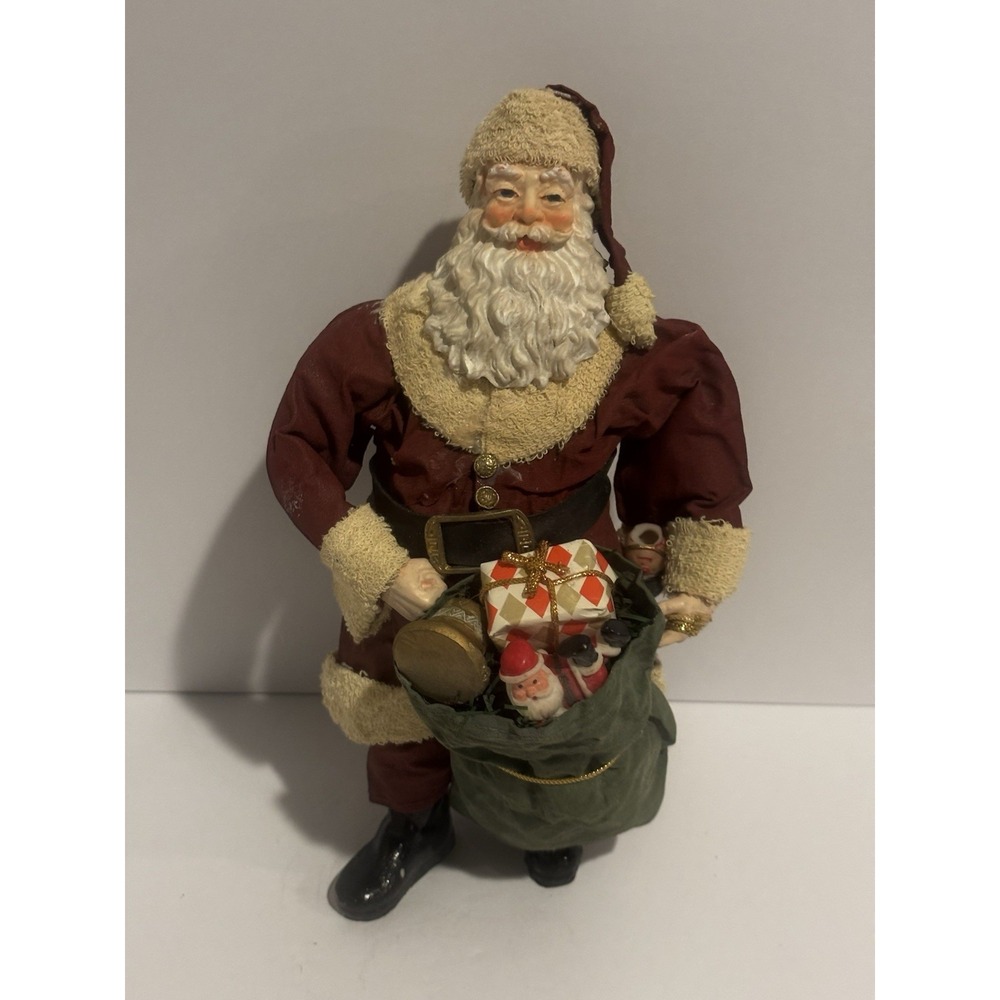 Vintage Fabric Mache Santa‎ Collectible Figurine Windsor Collection Christmas
